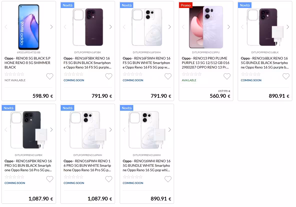 Oppo Reno 16 सीरीज जल्द आएगी ग्लोबल मार्केट में, इटली की वेबसाइट पर दिखी कीमत और मॉडल्स की डिटेल