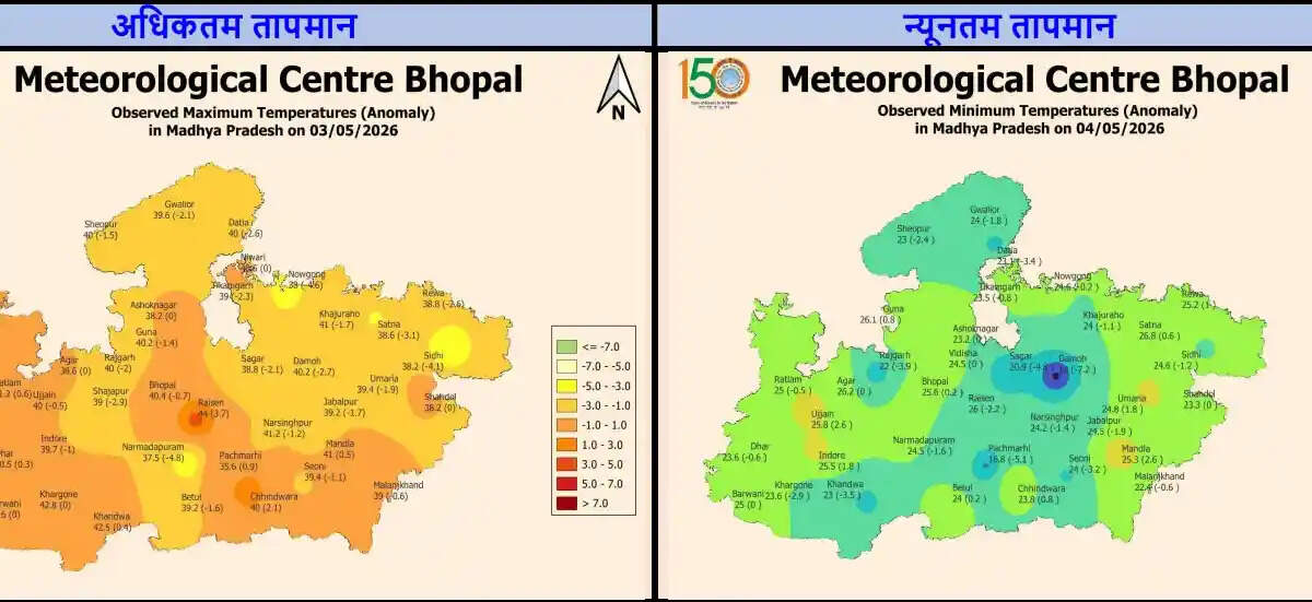 एमपी में मौसम का डबल अटैक: कहीं 44 डिग्री की तपिश तो इन जिलों में 70 किमी की रफ्तार से चलेगी आंधी