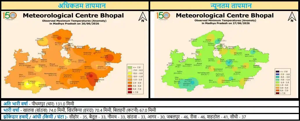 मध्यप्रदेश में मानसून का कहर: 24 घंटे में आकाशीय बिजली से 8 की मौत, कई जिलों में भारी बारिश का अलर्ट