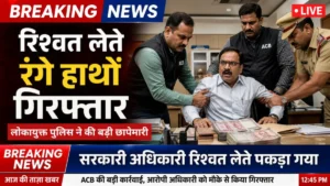 लोकायुक्त की बड़ी कार्रवाई: शिक्षा विभाग के कर्मचारी 80 हजार रुपये रिश्वत लेते रंगे हाथों गिरफ्तार